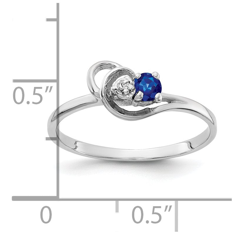 14k White Gold 3mm Sapphire AAA Diamond ring
