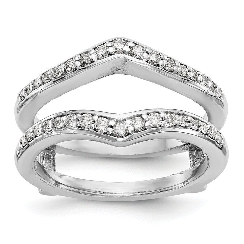 14K White Gold 1/2 carat Lab Grown Diamond VS+ F+ Complete Ring Guard