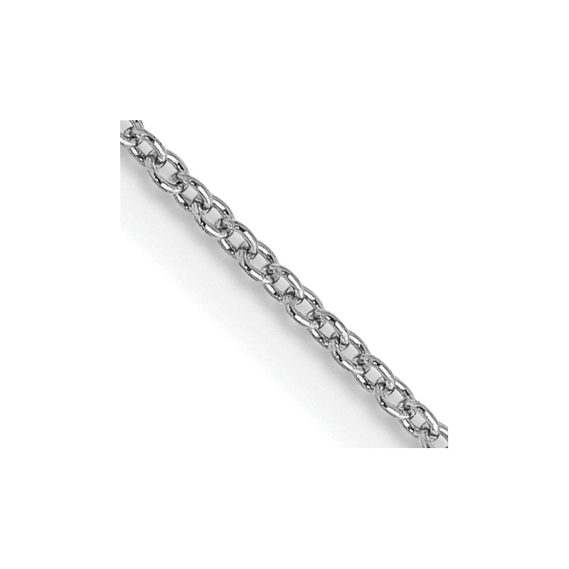 14K White Gold 14 inch .9mm Cable with Spring Ring Clasp Chain