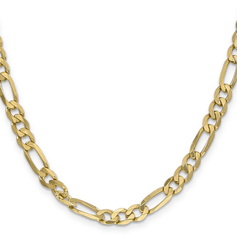 14K 26 inch 6.25mm Flat Figaro with Lobster Clasp Chain