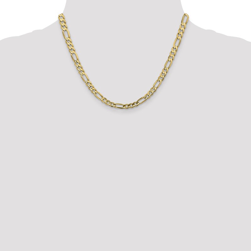14K 26 inch 5.5mm Concave Open Figaro with Lobster Clasp Chain
