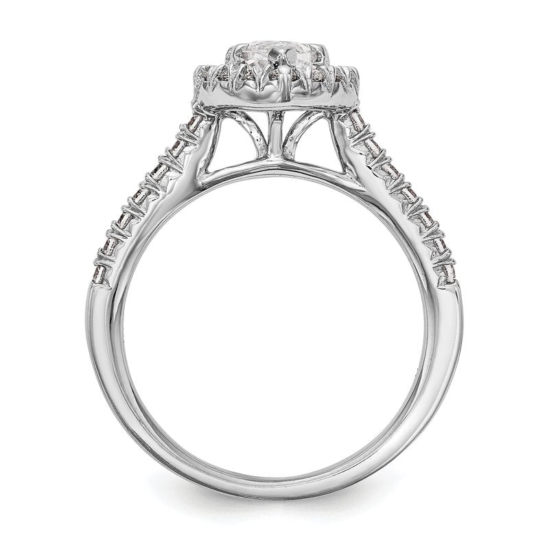 14K White Gold 1/3 carat Lab Grown Diamond VS+ F+ Semi-Mount Marquise Halo Engagement Ring