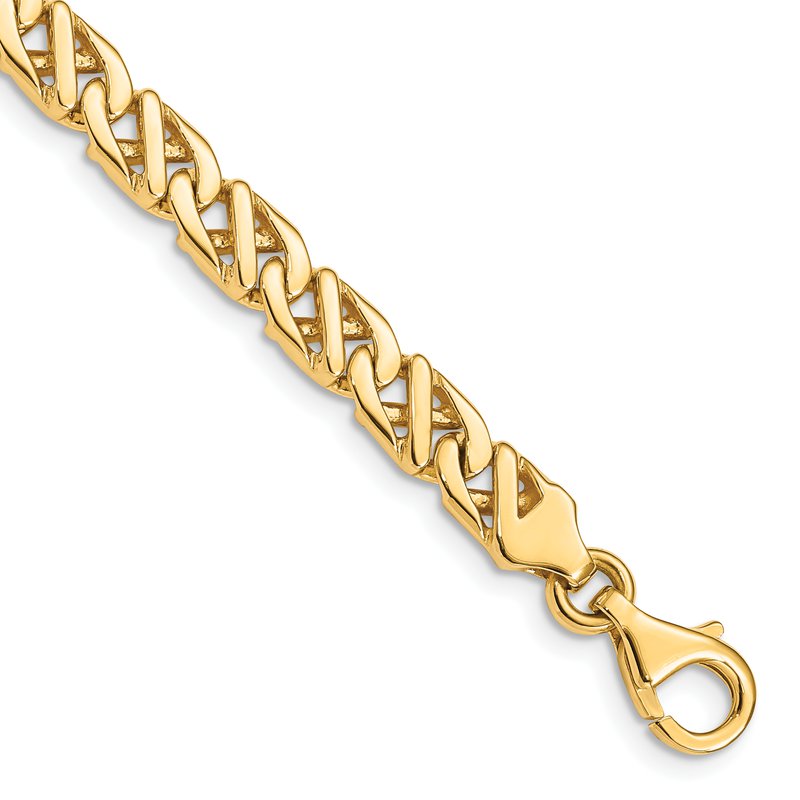 14K 18 inch 6.1mm Hand Polished Fancy Link with Fancy Lobster Clasp Chain