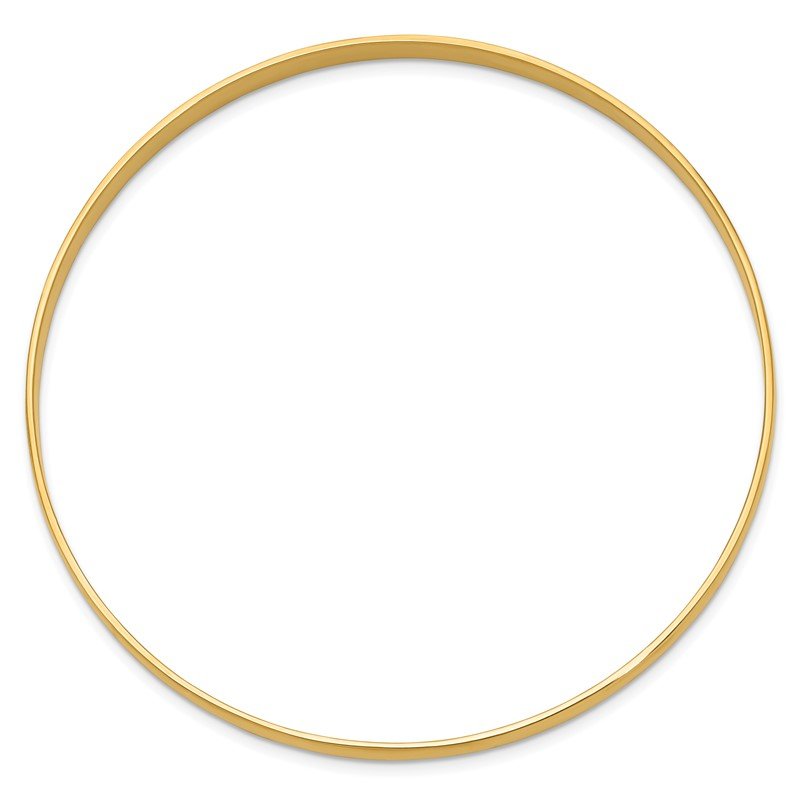 14k 4mm Solid Polished Half-Round Slip-On Round Bangle Bracelet