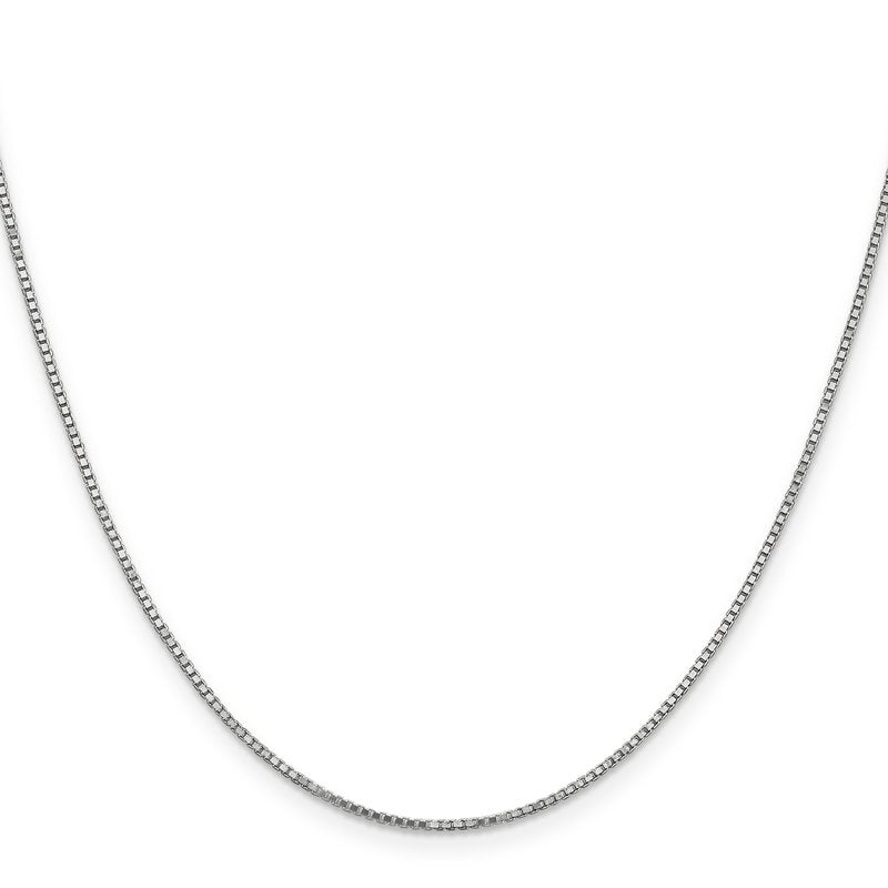14K White Gold 14 inch 1.1mm Box with Lobster Clasp Chain