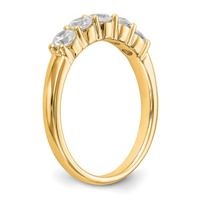 14K White Gold 1/3 carat Lab Grown Diamond VS+ F+ Complete Round Five Stone Ring