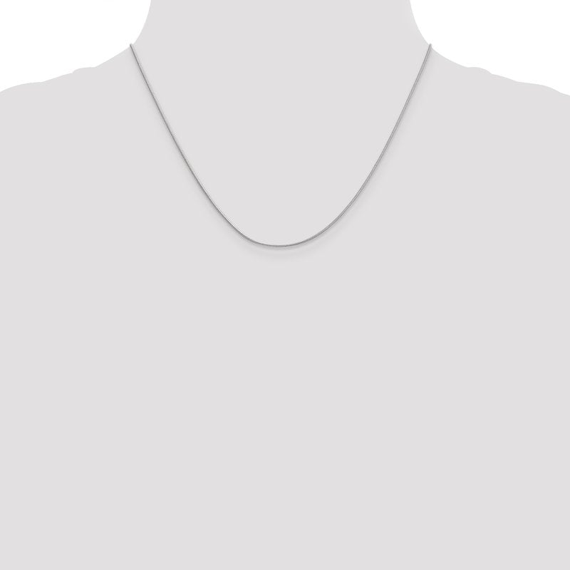 14K White Gold .9mm Round Snake Chain