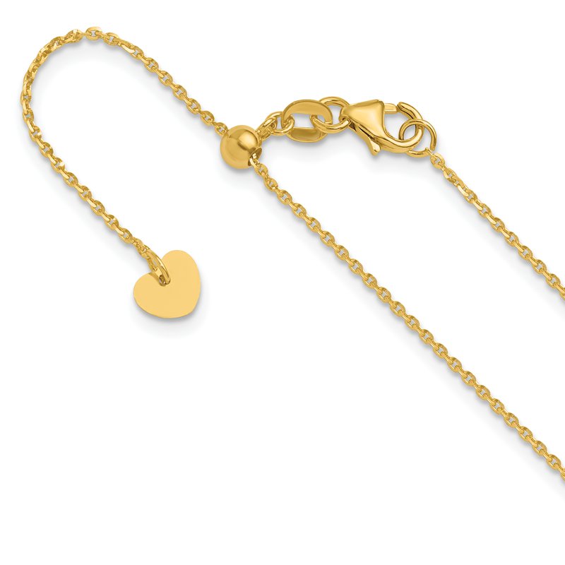 14K Adjustable 1.15mm D/C Oval Link Chain