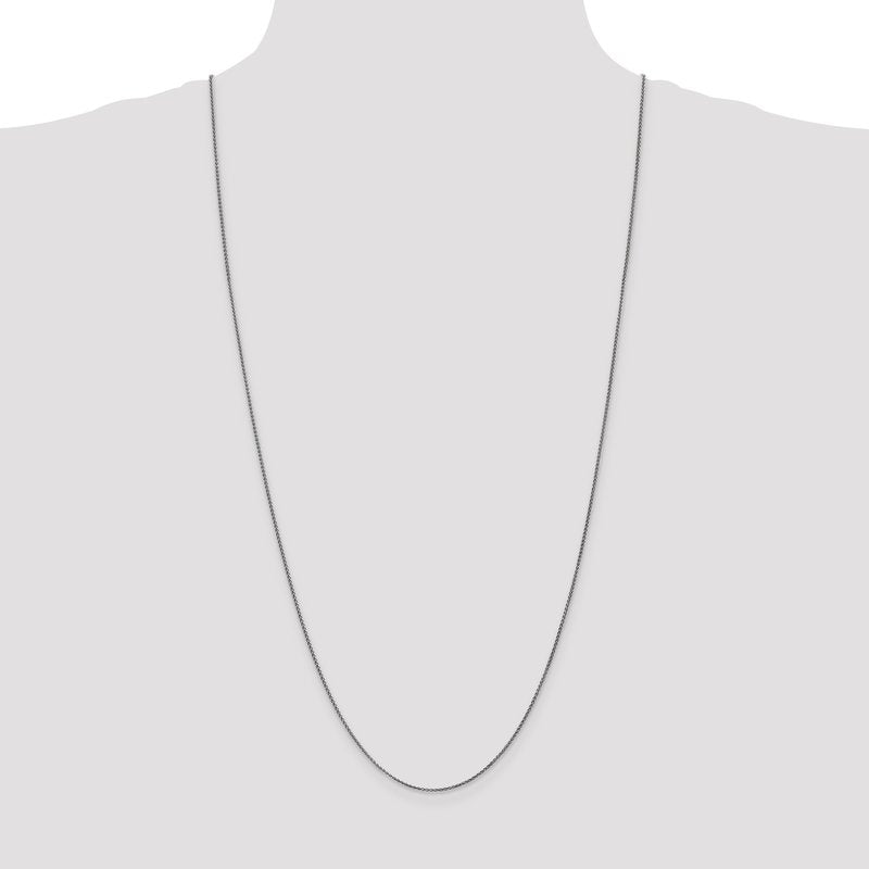 14K White Gold 10 inch 1.25mm Diamond-cut Spiga with Lobster Clasp Anklet