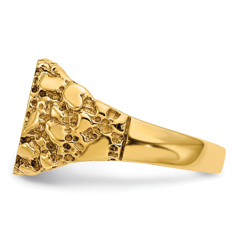 14k 11.5x10.0mm AA Diamond Closed Back Signet Ring