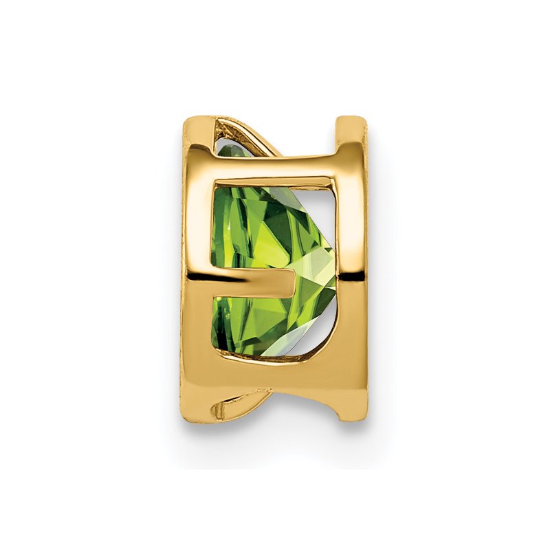 14k 6mm Round Peridot Bezel Chain Slide