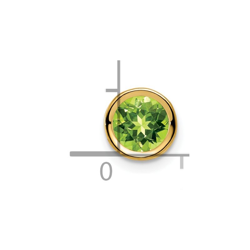 14k 6mm Round Peridot Bezel Chain Slide