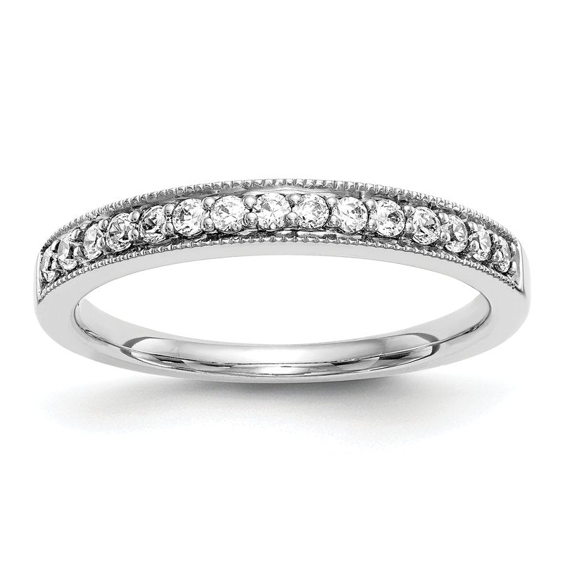 14K White Gold 1/4 carat Lab Grown Diamond VS+ F+ Complete Wedding Band