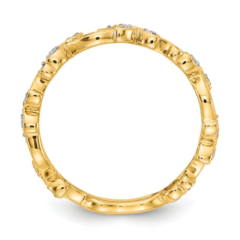 14k White Gold Diamond Floral Band