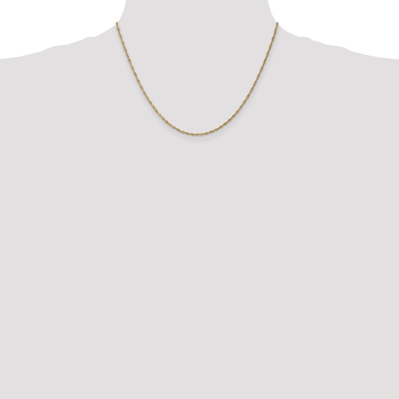 14K 10 inch 1.40mm Singapore with Spring Ring Clasp Anklet