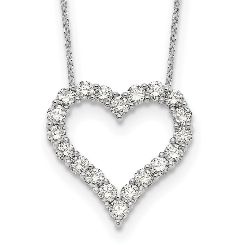 14k White Gold 1 carat Diamond Heart 18 inch Necklace