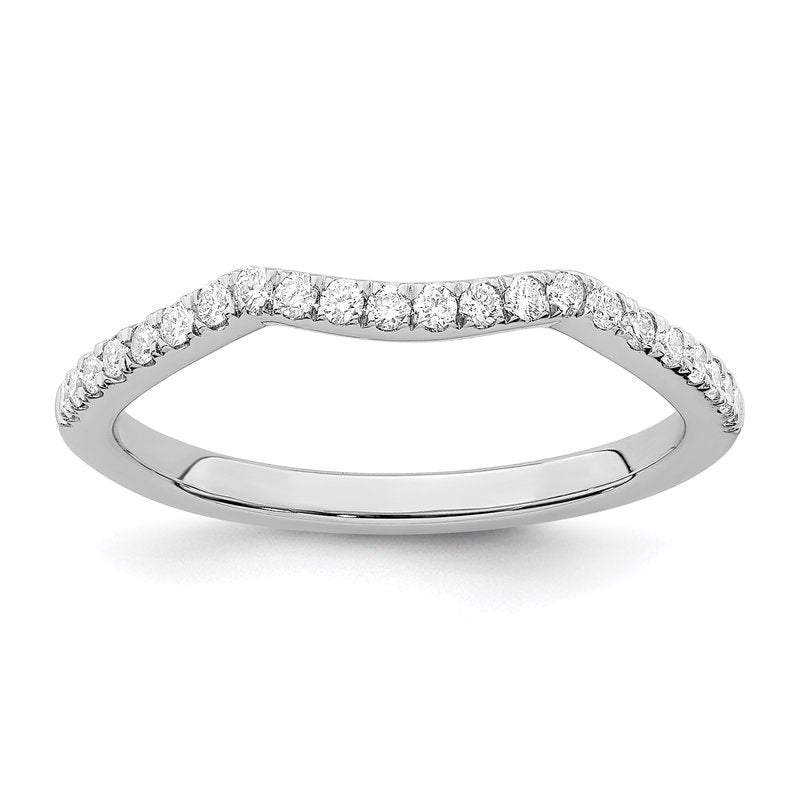 14K White Gold 1/5 carat Lab Grown Diamond VS/SI  D E F  Wedding Band