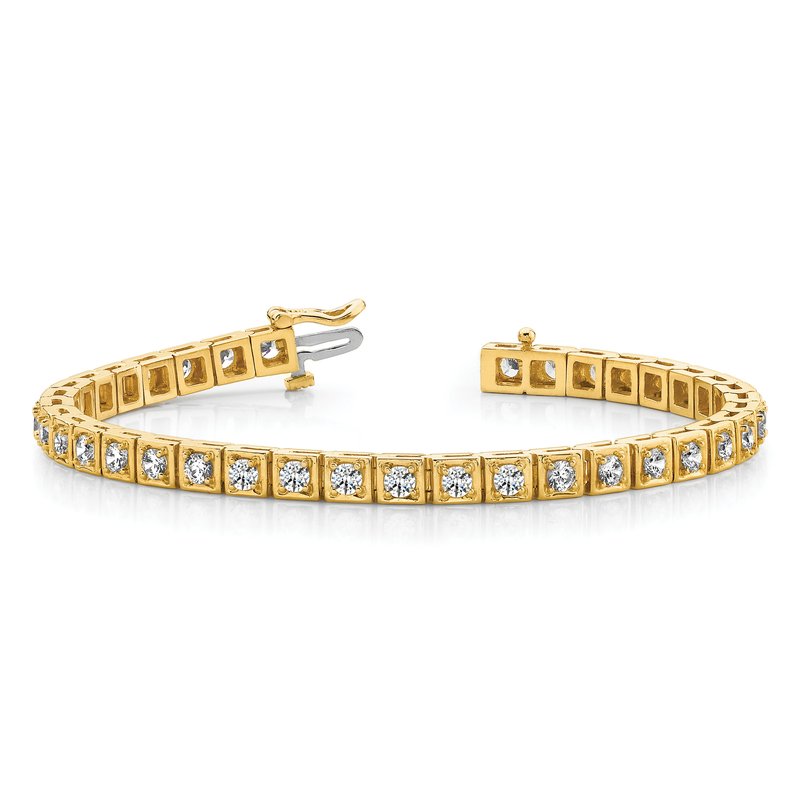 14k Complete 5.1 carat Round AAA Diamond 4-prong 7 inch Tennis Bracelet