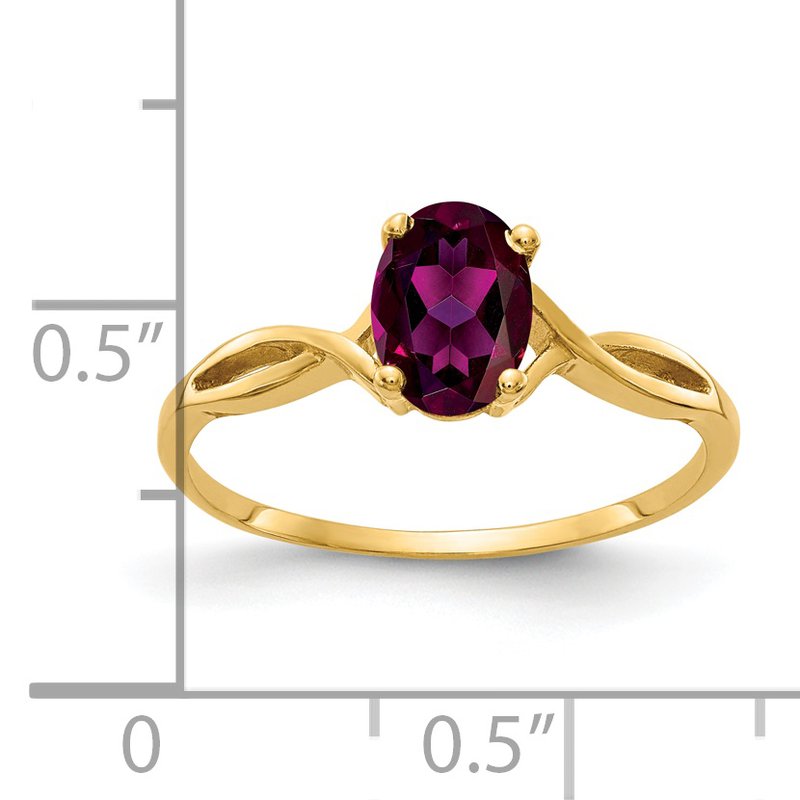 14k 7x5mm Oval Rhodolite Garnet ring
