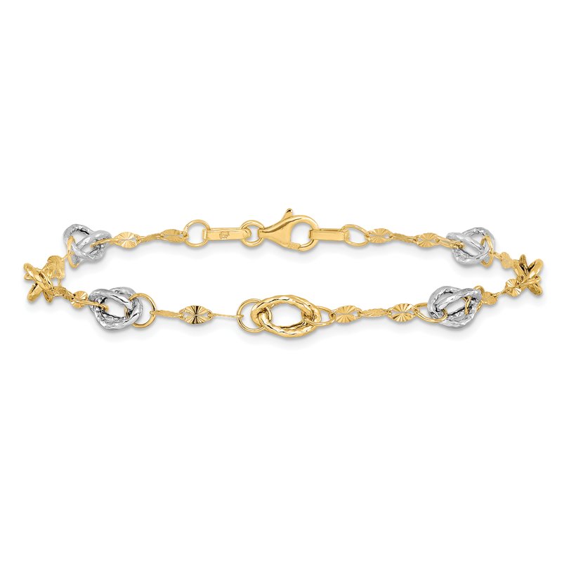 14K Two-tone Fancy Link Bracelet