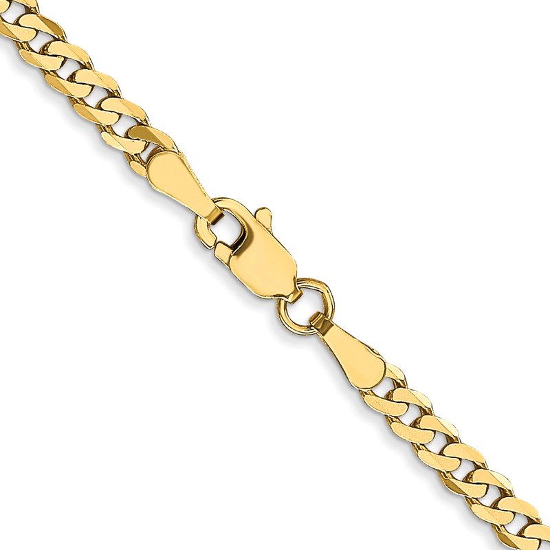 10K 2.4mm Flat Beveled Curb Chain