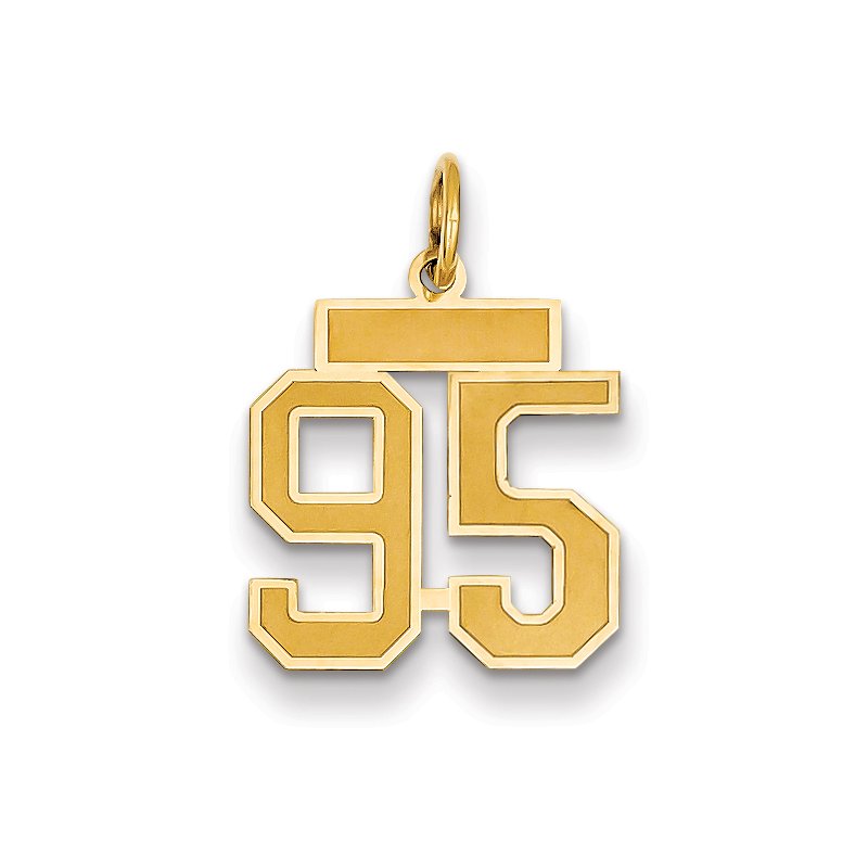 14k Small Satin Number 95 Charm