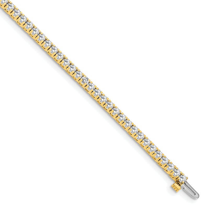 14K Yellow Gold 2 1/6 carat Lab Grown Diamond VS+ F+ Complete Tennis Bracelet