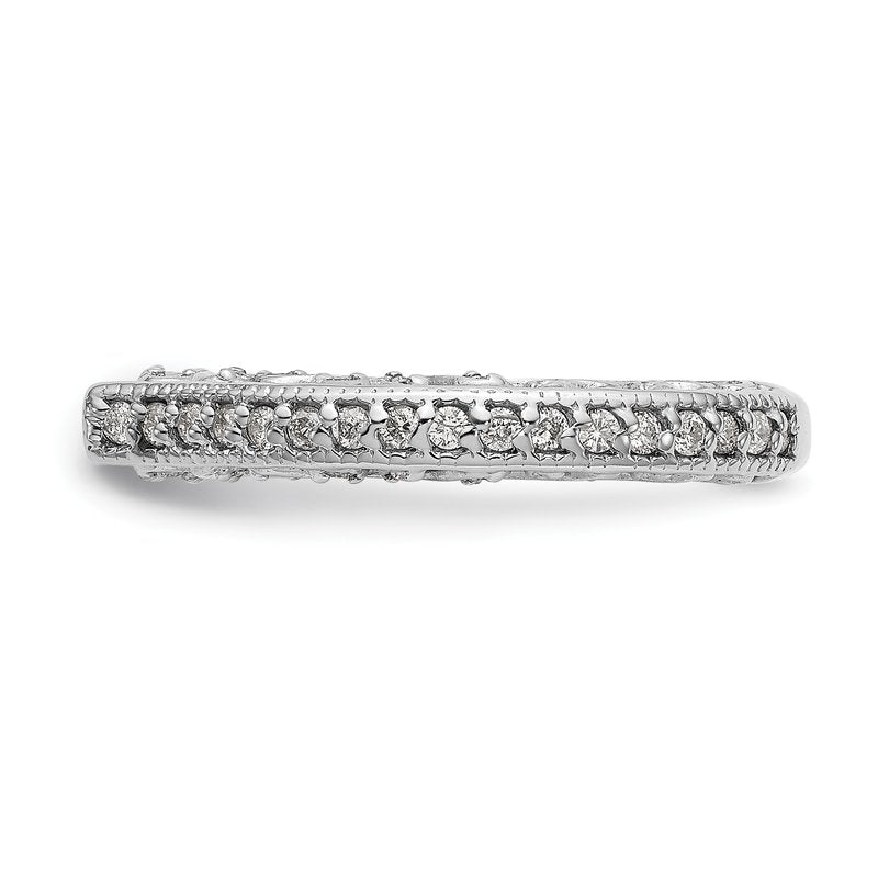14K White Gold 1/2 carat Lab Grown Diamond VS/SI  D E F  Semi Mount Peg Set Ring