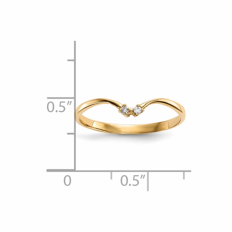 14k 2-stone CZ Wrap Ring