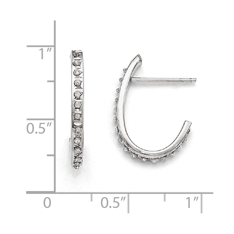 14k White Gold Diamond Fascination Hoop Earrings