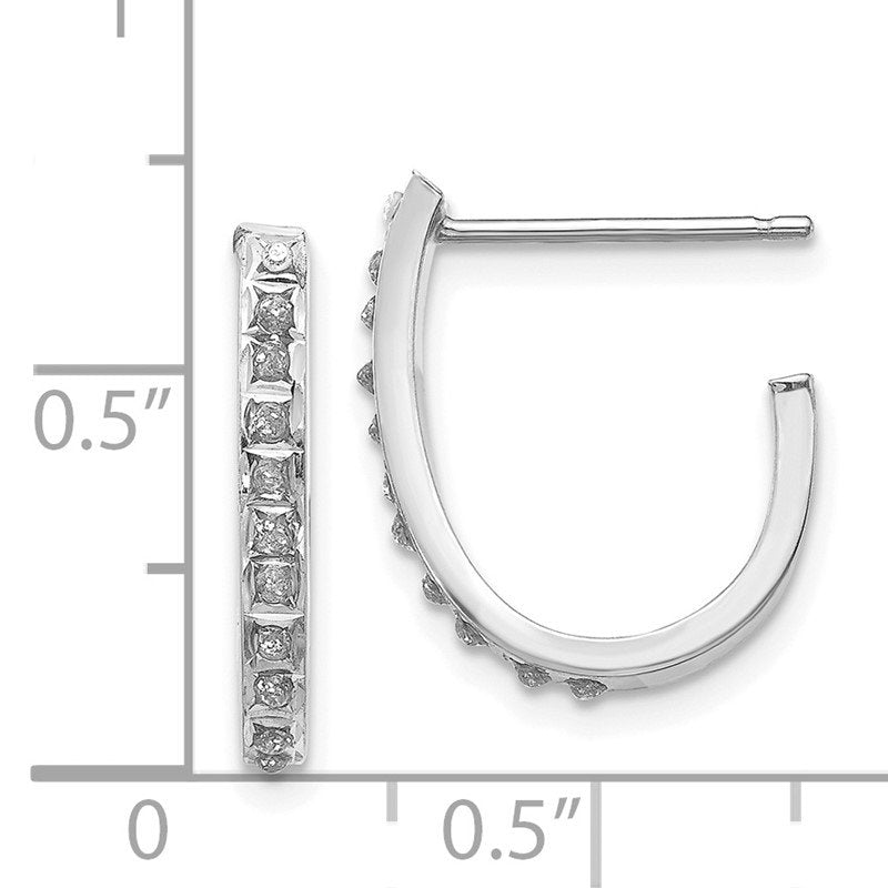 14k White Gold Diamond Fascination Hoop Earrings