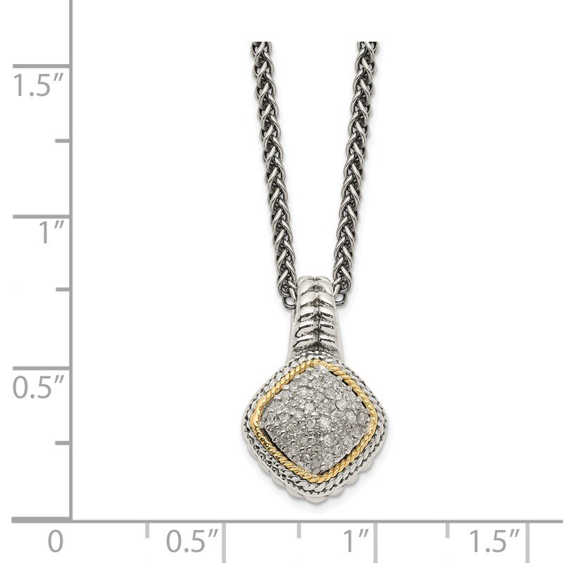 Sterling Silver with 14K Accent 18 Inch Diamond Necklace