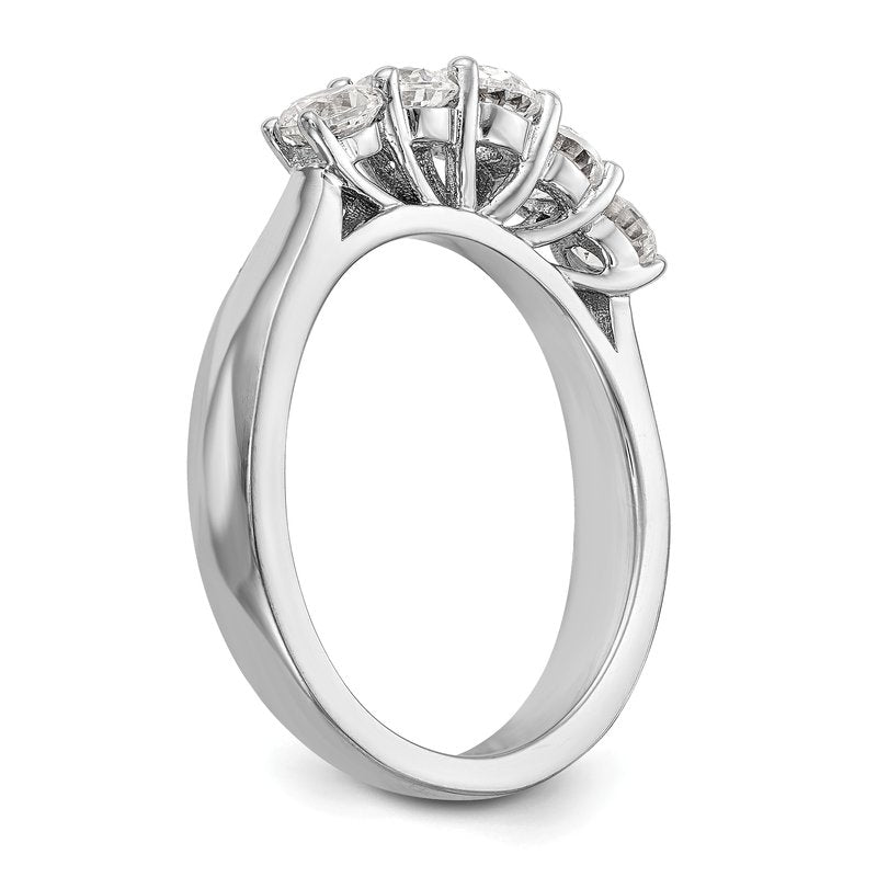 14K White Gold 3/4 carat Lab Grown Diamond VS/SI  D E F  5 Stone Ring