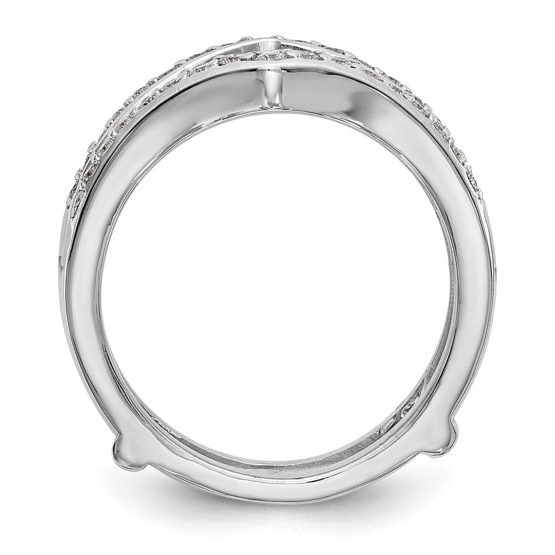 14K White Gold 1/2 carat Lab Grown Diamond VS+ F+ Complete Ring Guard