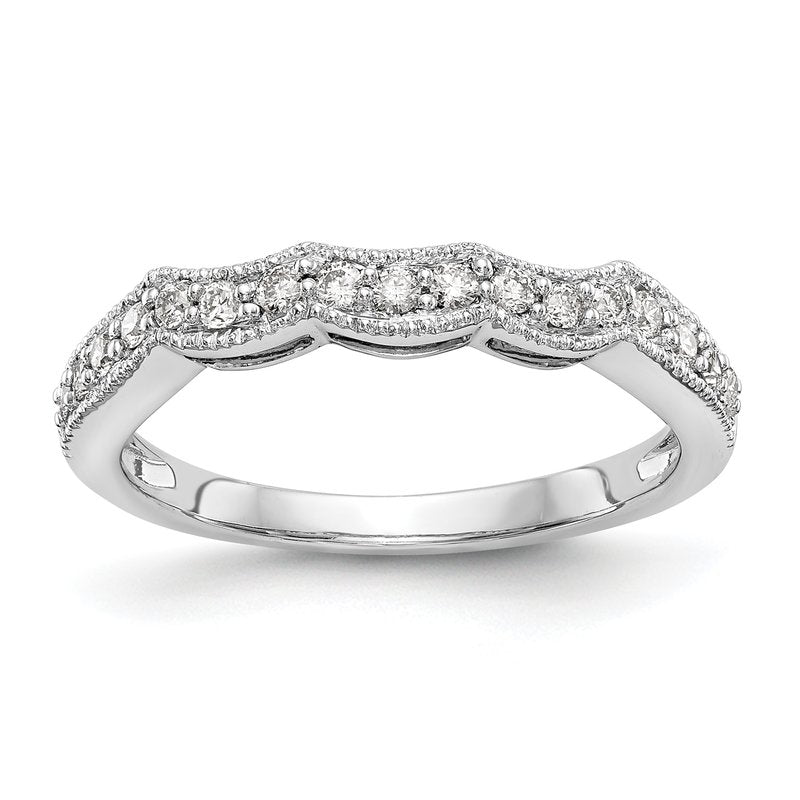 14K White 1/4 carat Lab Grown Diamond VS+ F+ Complete Wedding Band