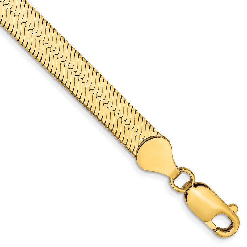 14K 16 inch 6.5mm Silky Herringbone with Lobster Clasp Chain