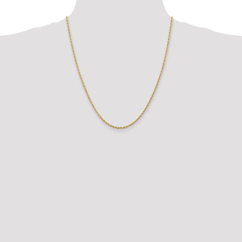 14K 10 Inch 2.25mm Diamond-cut Quadruple Rope Lobster Clasp Anklet