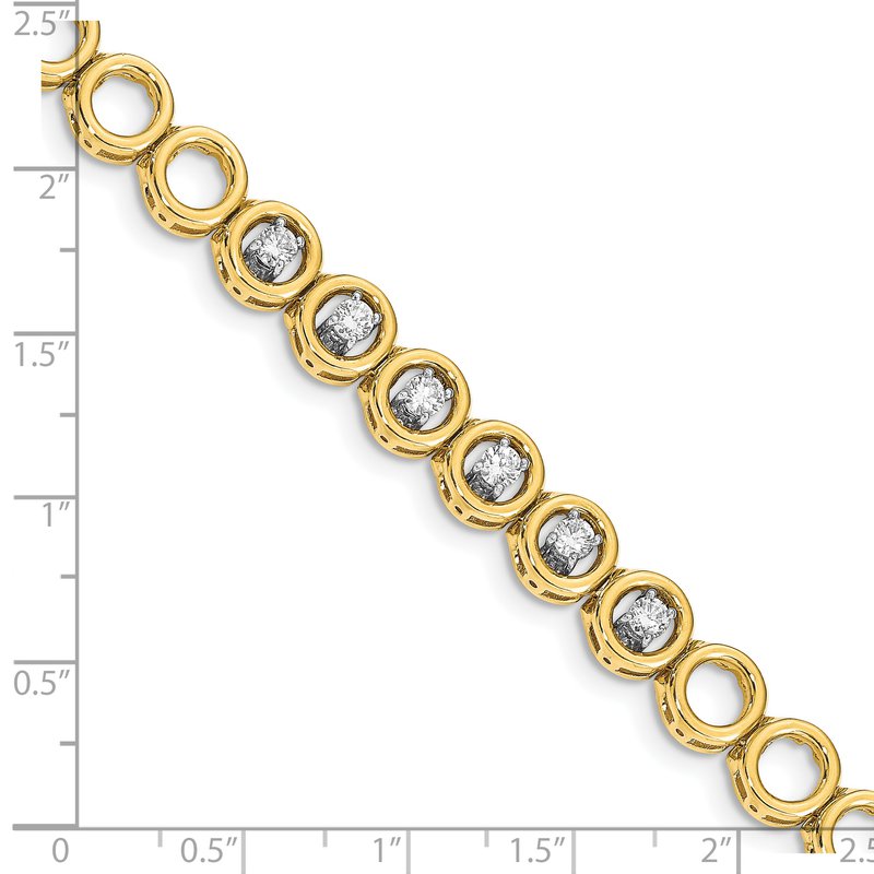 14k Complete 3/4 carat Round AAA Diamond Circle Add-A-Diamond 7 inch Tennis Bracelet