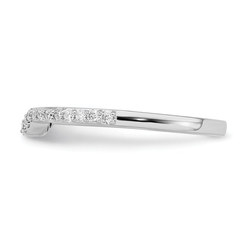 14K White Gold 1/4 carat Lab Grown Diamond VS/SI  D E F  Wedding Band