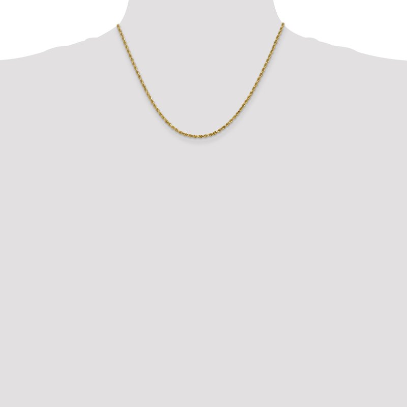 14K 2.5mm Diamond-Cut Rope Chain
