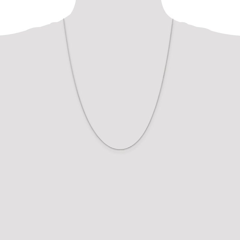14K White Gold 10 inch .8mm Diamond-cut Parisian Wheat with Lobster Clasp Anklet