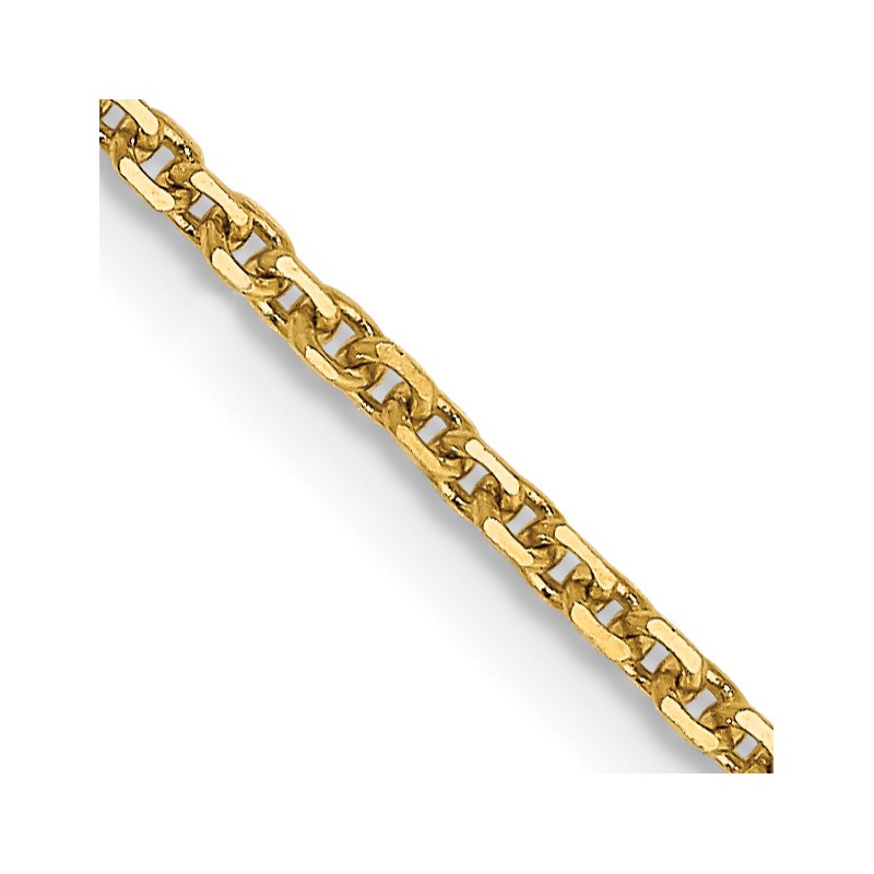 14K 14 inch 1.45mm Solid Diamond-cut Cable with Lobster Clasp Chain