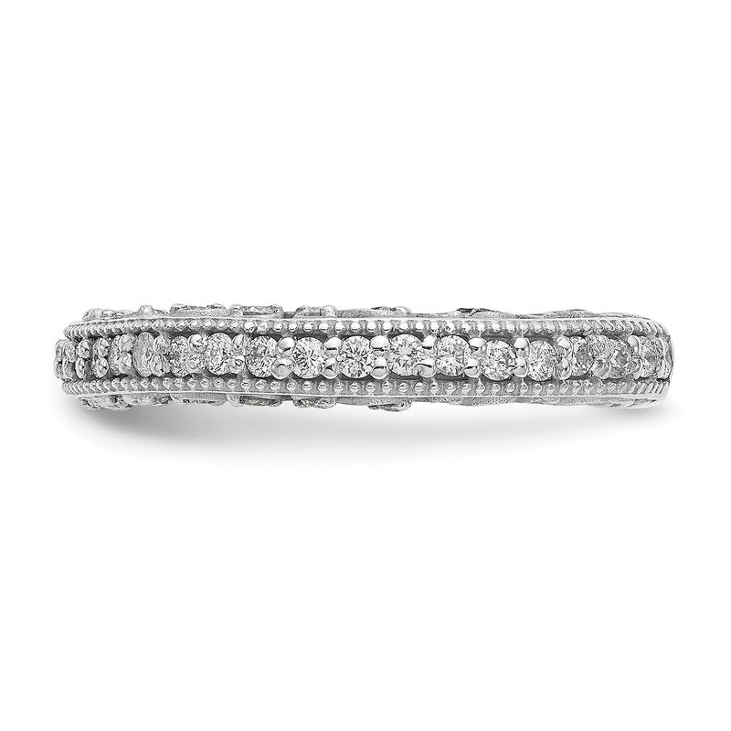 14K White Gold 1/2 carat Lab Grown Diamond VS/SI  D E F  Wedding Band