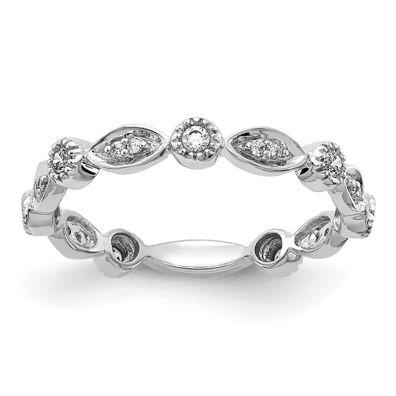 14k Rose Gold Diamond Fancy Band