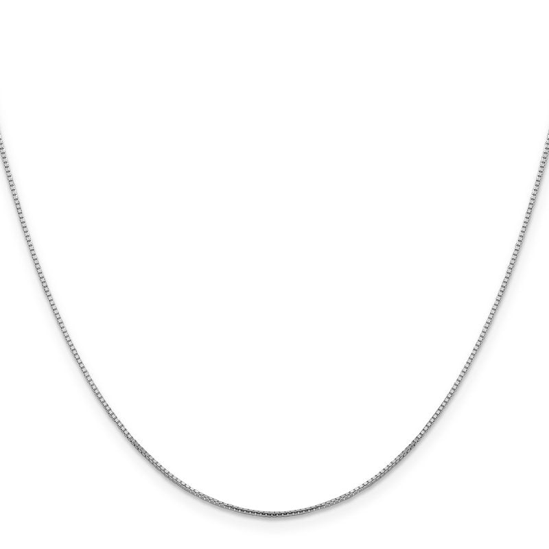 10K White Gold .95mm Sparkle Octagonal Box Chain