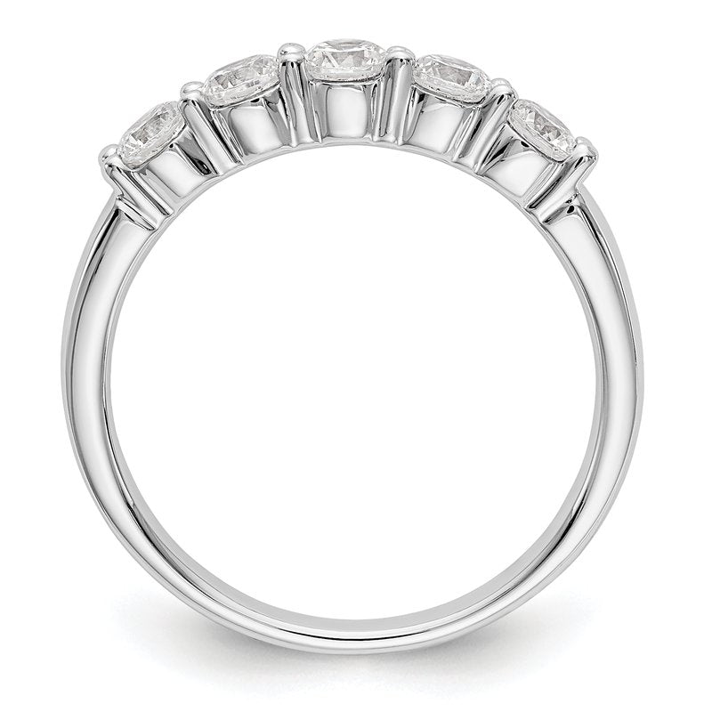 14K White Gold 1/3 carat Lab Grown Diamond VS+ F+ Complete Round Five Stone Ring