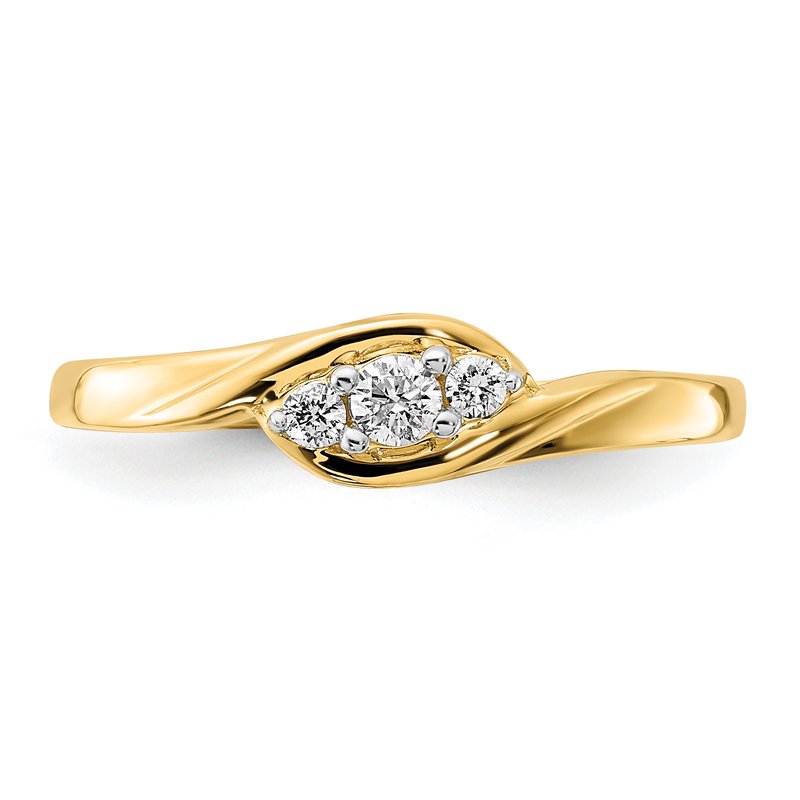 14k White Gold 3-stone Diamond Ring