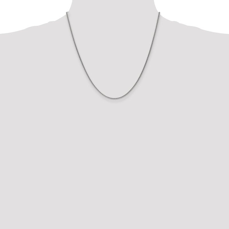 14K White Gold 10 inch 1.7mm Spiga with Lobster Clasp Chain Anklet