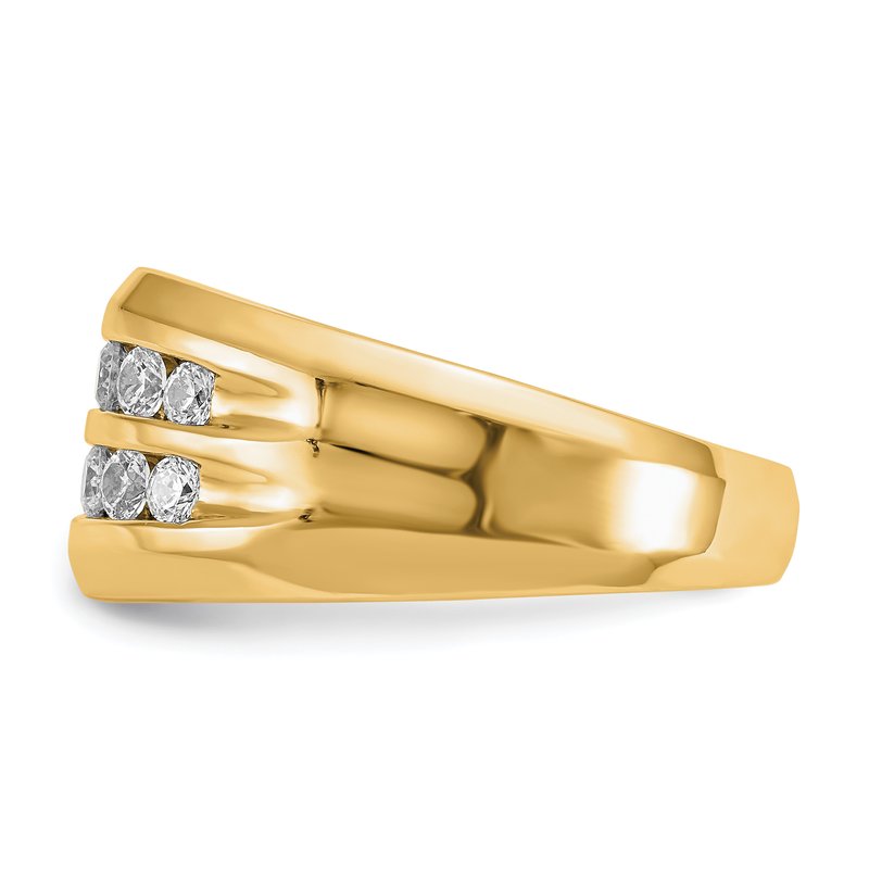 14K White Gold Men's 1/2 carat Lab Grown Diamond VS+ F+ Complete Double Channel Band