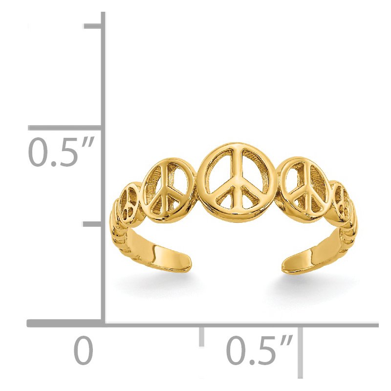 14k Peace Sign Toe Ring